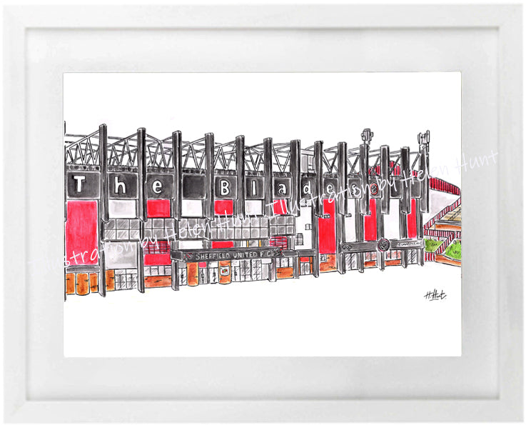 Sheffield Utd Football Stadium Art Print (A4)