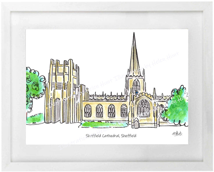 Sheffield Cathedral Art Print (A4)