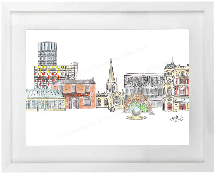 Sheffield Scene Landscape Art Print (A4)